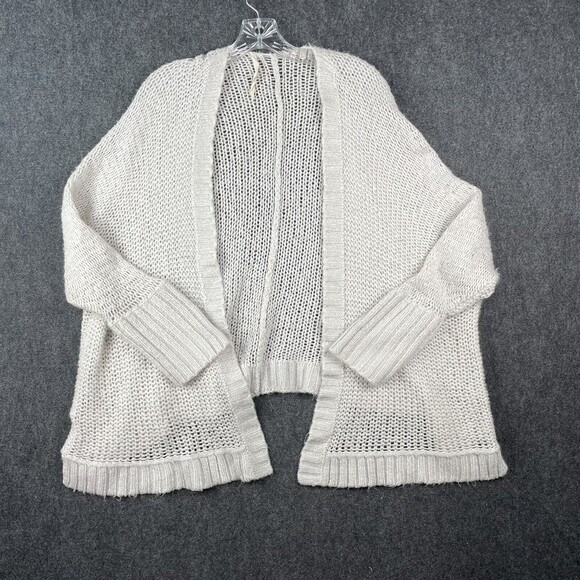 Soft Surroundings Open Front Cardigan Sweater Gray Chunky Knit Size Small/medium - Picture 1 of 6